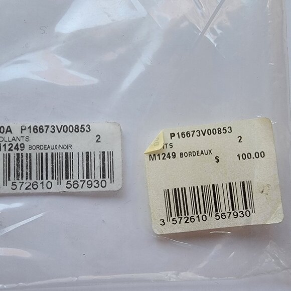 CHANEL Tights Size 2 New Bordeaux & Black CC logos - Picture 4 of 8